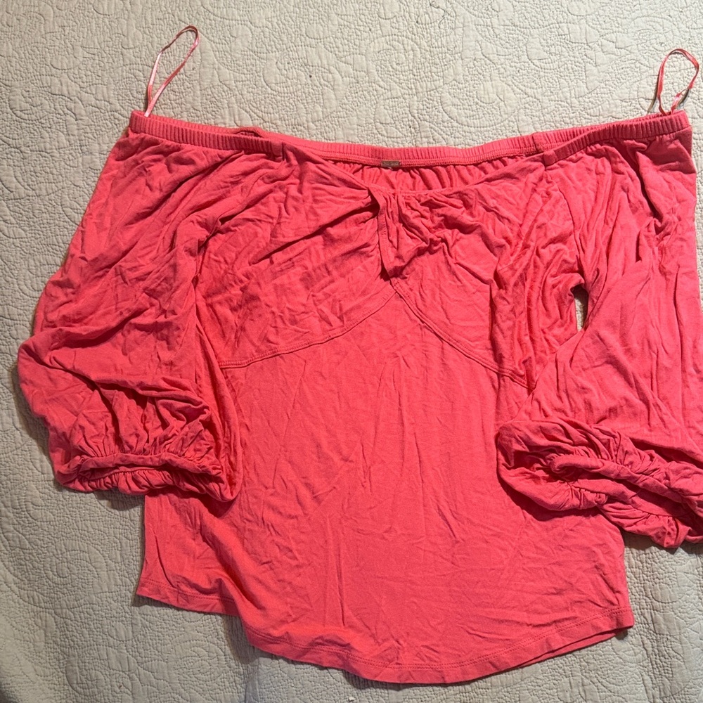 Free People Coral Long Sleeve Top